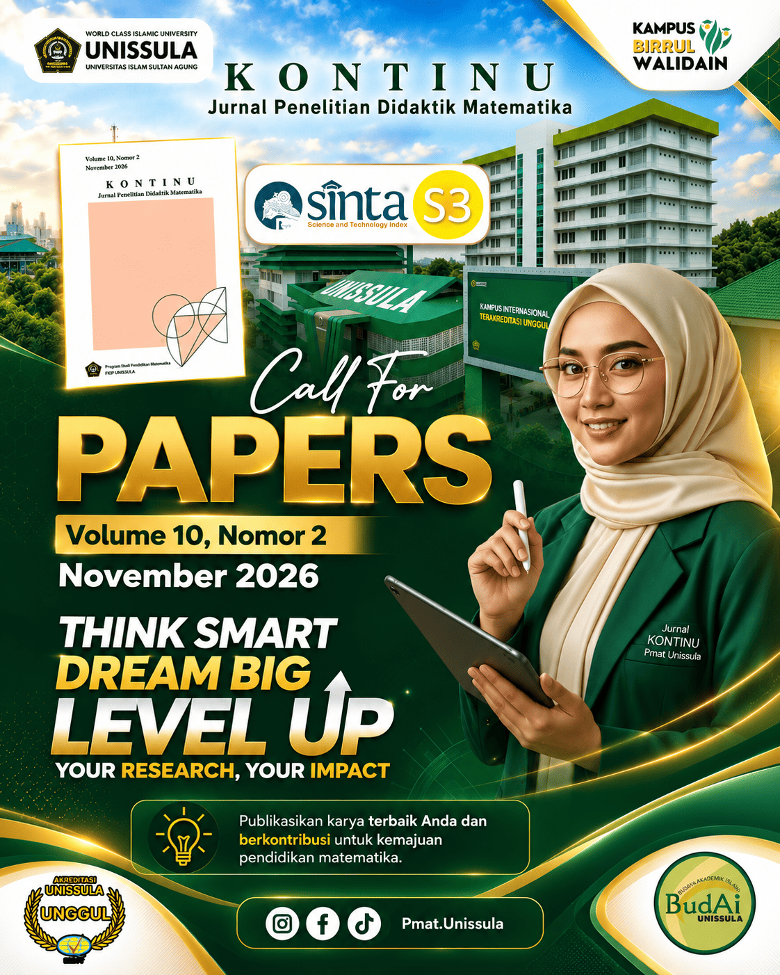 Call for Papers Jurnal KONTINU UNISSULA Volume 10 Nomor 2