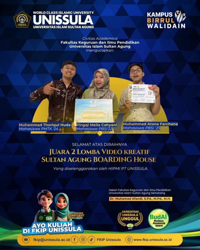 Mahasiswa Pmat Juara 2 Lomba Video Kreatif Sultan Agung Boarding House